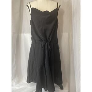 Express Women's Large Dress Black Spaghetti Straps Ruffle Cinched Waist